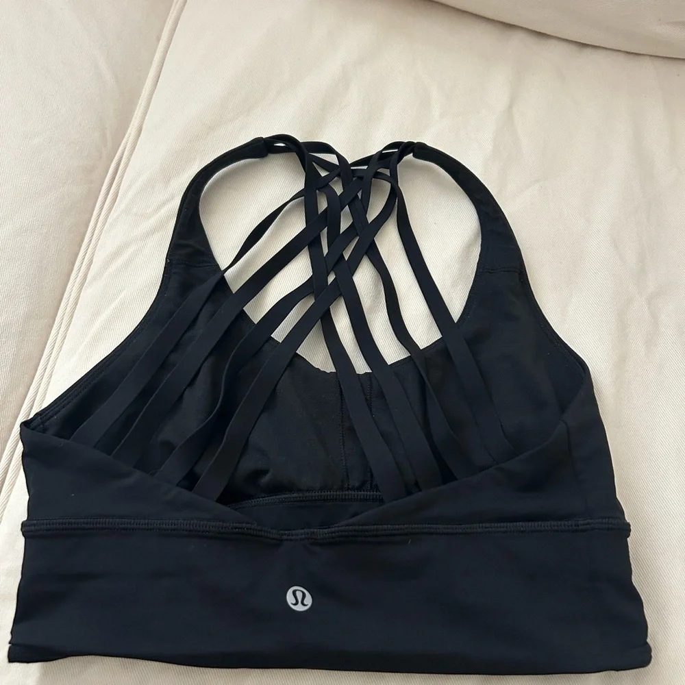 Lululemon Free To Be Moved Bra in black.